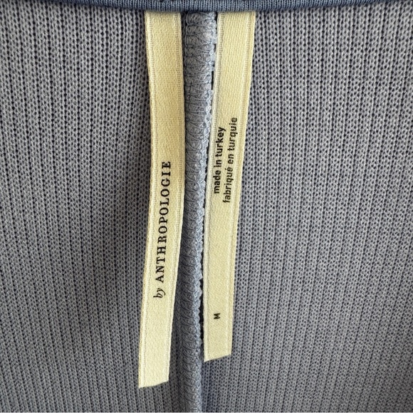 Anthropologie size M Cozy Twist-Front Top long sleeve purple blue - Picture 5 of 12